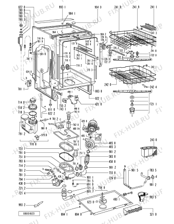 Схема №1 000 270 47 DWF 405 B с изображением Панель для посудомойки Whirlpool 481245370842