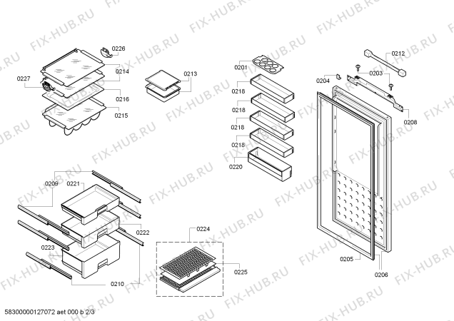 Схема №1 RC242200 с изображением Стеклопанель для холодильника Bosch 00667350