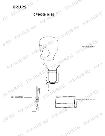 Схема №1 CF6000N1/1Z0 с изображением Всякое для фена Krups CS-00139010