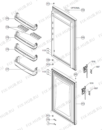 Взрыв-схема холодильника Upo RF3220S   -Fridge freezer (171716, V38001007) - Схема узла 04