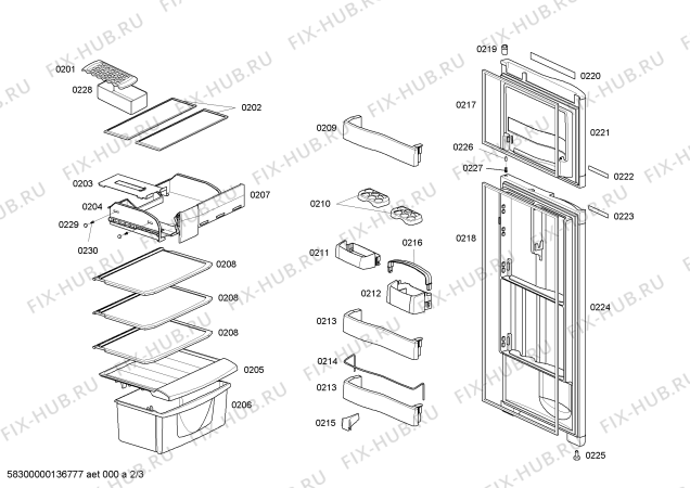 Схема №2 RDN37A00BR с изображением Крышка для холодильника Bosch 00672301