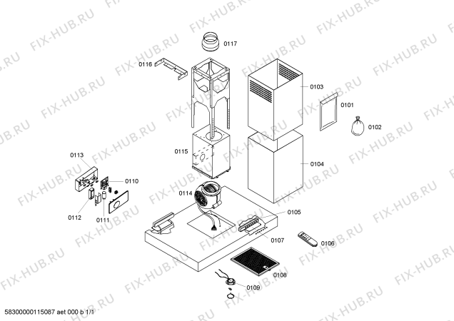 Схема №1 SOD965090AL с изображением Фильтр для электровытяжки Bosch 00475397