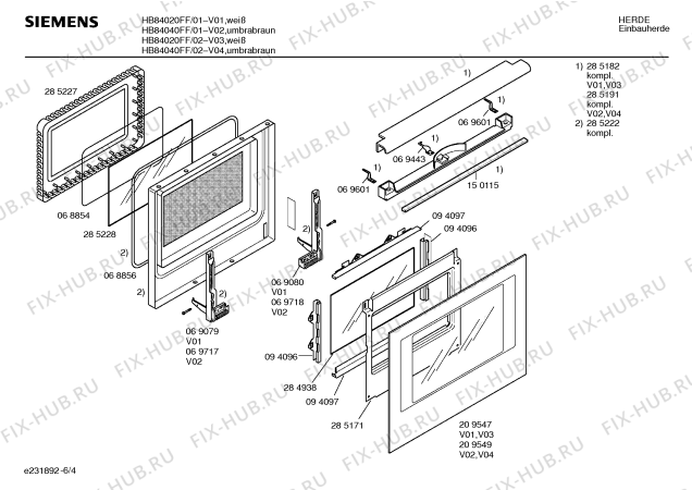 Схема №1 HB84020FF с изображением Инструкция по эксплуатации для духового шкафа Siemens 00517364