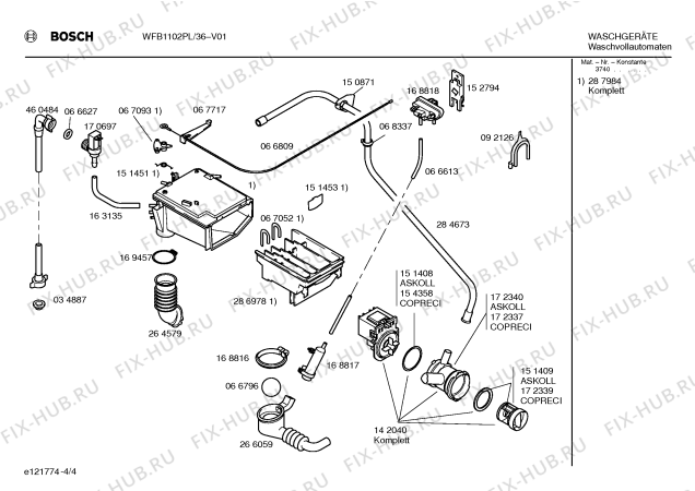 Схема №1 WFB1102PL BOSCH WFB1102 с изображением Инструкция по эксплуатации для стиральной машины Bosch 00526408