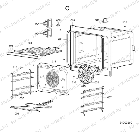 Схема №1 BPH 7502/1 R IN с изображением Клавиша для электропечи Whirlpool 482000006267