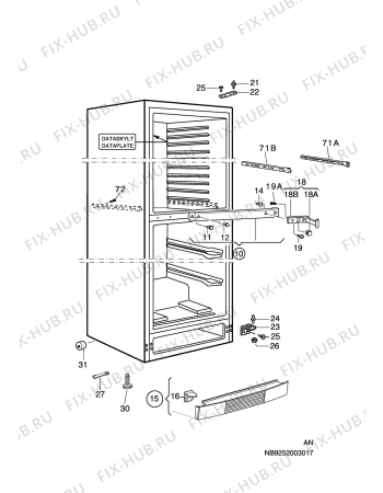 Взрыв-схема холодильника Husqvarna Electrolux QT4419RW8 - Схема узла C10 Cabinet