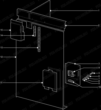 Взрыв-схема плиты (духовки) Aeg 3215V-W - Схема узла H10 Side/Back Panel