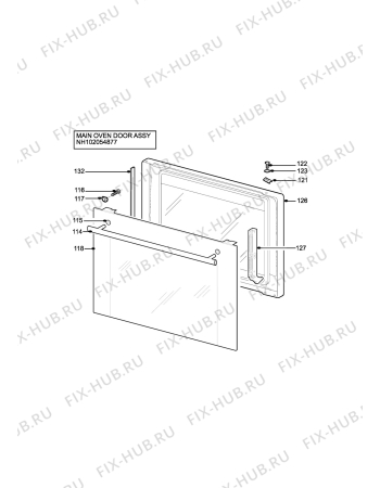 Взрыв-схема плиты (духовки) Blanco BODE266W - Схема узла H10 Main Oven Door (large)