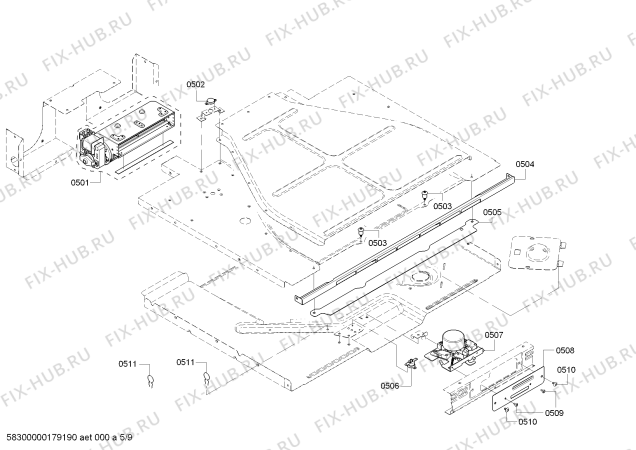 Схема №2 HBL8651UC Bosch с изображением Панель управления для плиты (духовки) Bosch 00771315
