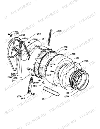 Взрыв-схема стиральной машины Zanussi ZF1045CJ - Схема узла Tub and drum