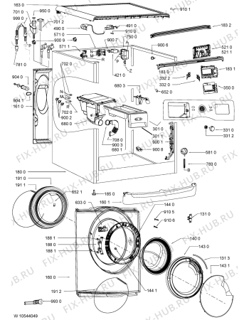 Схема №1 AWOE 1040 с изображением Обшивка для стиральной машины Whirlpool 481010514585