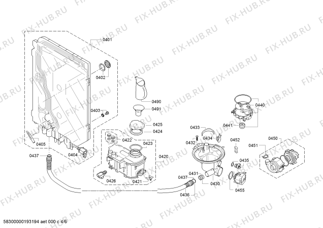 Схема №1 SPV40M60RU Silence Plus, Made in Germany с изображением Силовой модуль запрограммированный для посудомоечной машины Bosch 12017359