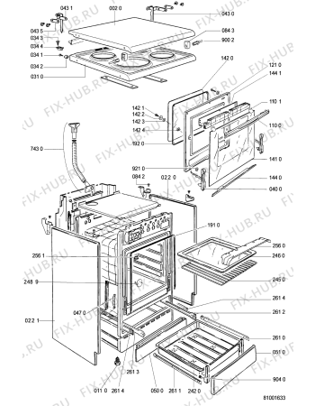 Схема №1 SNI 4610/1 WS с изображением Затычка для плиты (духовки) Whirlpool 481244039025