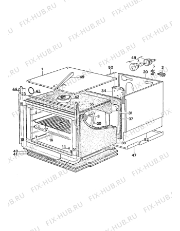 Взрыв-схема плиты (духовки) Electrolux CO1085W1 - Схема узла Internal panels