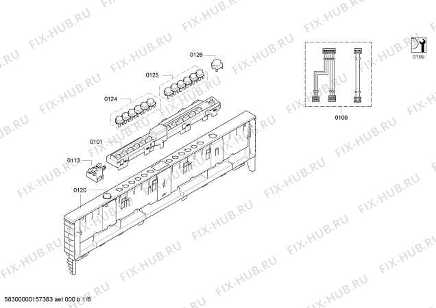 Схема №1 SHX8ER55UC с изображением Передняя панель для посудомойки Bosch 00706012