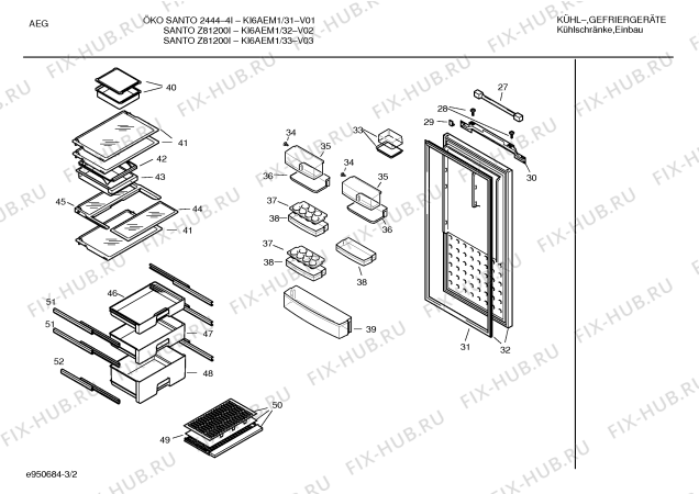 Схема №1 KI6AEM1 Z81200I с изображением Поднос для холодильной камеры Bosch 00266709