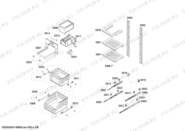 Схема №2 G7346X0 с изображением Панель для холодильной камеры Bosch 00701591