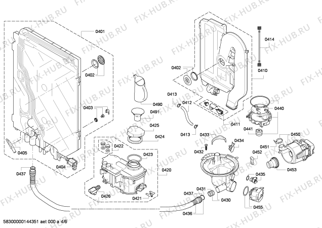 Взрыв-схема посудомоечной машины Bosch SMI63M15EU - Схема узла 04