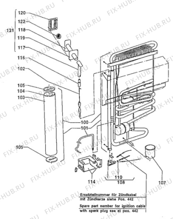 Взрыв-схема холодильника Electrolux RM4263 - Схема узла Cooling system 017