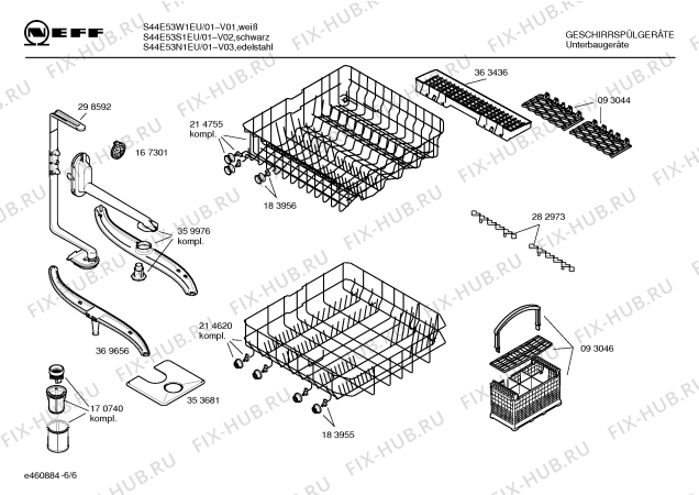 Схема №1 S44E53W1EU с изображением Ручка выбора программ для посудомойки Bosch 00425296