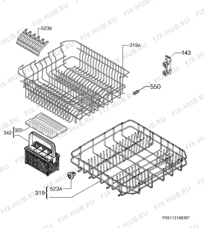 Схема №1 F45502W0 с изображением Модуль (плата) управления для посудомойки Aeg 973911513107012