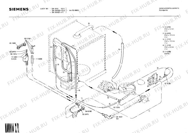 Схема №2 SN1810 с изображением Панель для посудомоечной машины Siemens 00115540