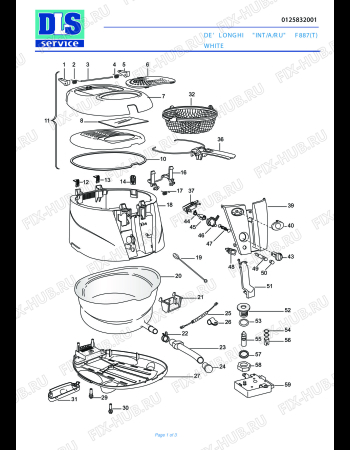 Схема №1 F 887 с изображением Панель для электрофритюрницы DELONGHI 5925120400