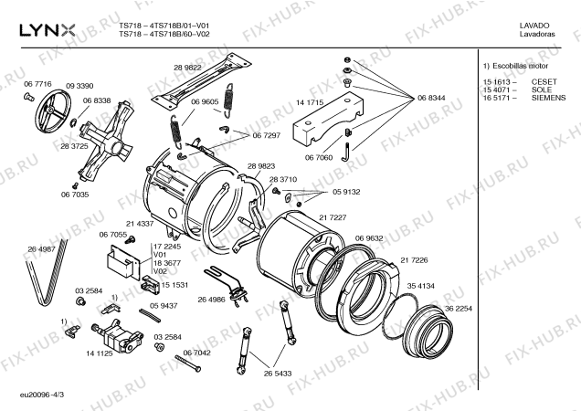 Схема №1 4TS718B TS718 с изображением Кабель для стиральной машины Bosch 00187411