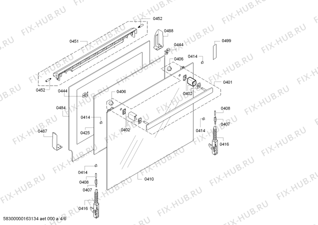 Взрыв-схема плиты (духовки) Bosch HBG53B560B - Схема узла 04