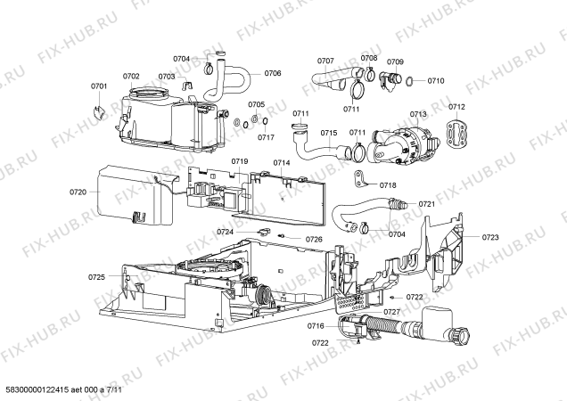 Схема №1 SM67M350CH с изображением Шланг для посудомойки Siemens 00642892