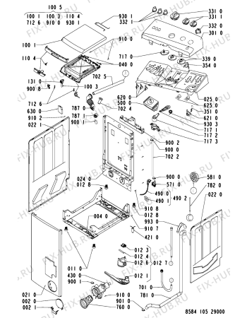 Схема №1 EV 1055 с изображением Переключатель (таймер) для стиральной машины Whirlpool 481228218927