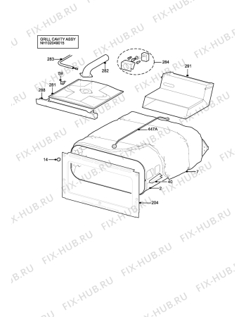 Взрыв-схема плиты (духовки) Parkinson Cowan RG50GLWN2 - Схема узла H10 Grill cavity assy