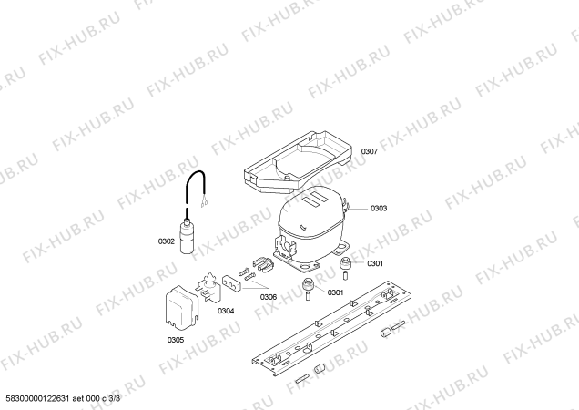 Взрыв-схема холодильника Siemens KS30RA00GB - Схема узла 03