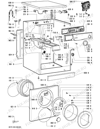 Схема №1 AWM 5050 с изображением Декоративная панель для стиральной машины Whirlpool 481245213664
