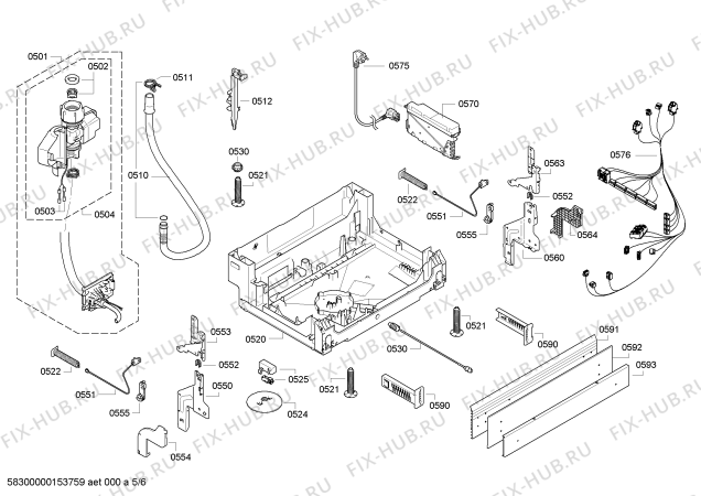 Взрыв-схема посудомоечной машины Bosch SMD86M82DE - Схема узла 05