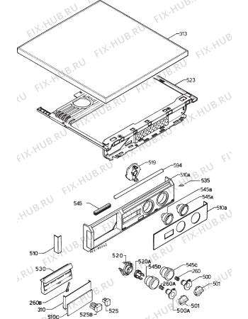 Взрыв-схема стиральной машины Zanussi ZF1040/A - Схема узла Command panel 037