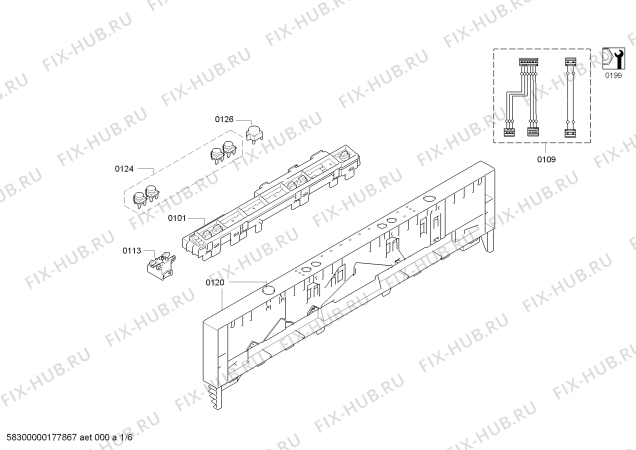 Схема №1 JS04VN92 с изображением Передняя панель для электропосудомоечной машины Bosch 00742915