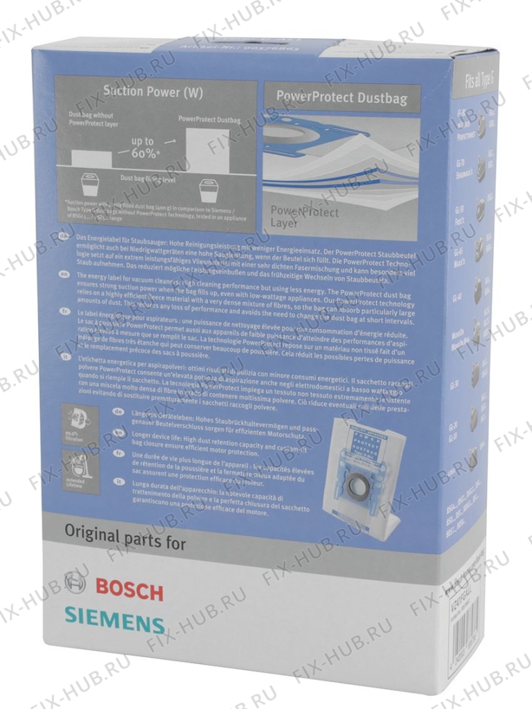 Большое фото - Набор мешков микроволокно (4шт) Type G ALL + фильтр BBZ41FGALL для пылесоса Bosch, Siemens 576863 для пылесоса Bosch 00576863 в гипермаркете Fix-Hub