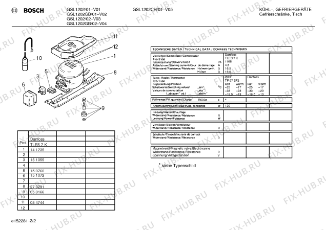 Взрыв-схема холодильника Bosch GSL1202CH - Схема узла 02