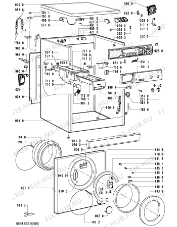 Схема №1 WAS 2000 с изображением Декоративная панель для стиралки Whirlpool 481245214927