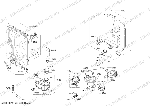 Взрыв-схема посудомоечной машины Bosch SMU53M95II - Схема узла 04