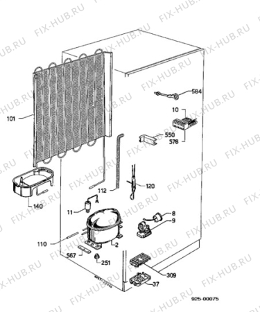 Взрыв-схема холодильника Electrolux ER2635B - Схема узла Functional parts