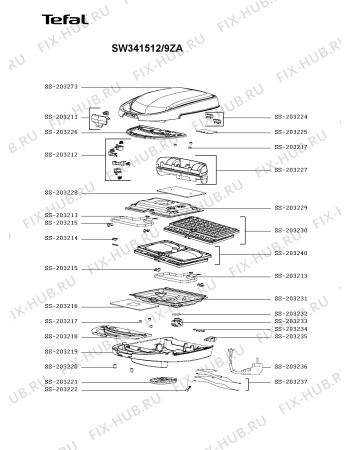 Схема №1 SW341512/9ZA с изображением Кабель для электровафельницы Tefal SS-203236