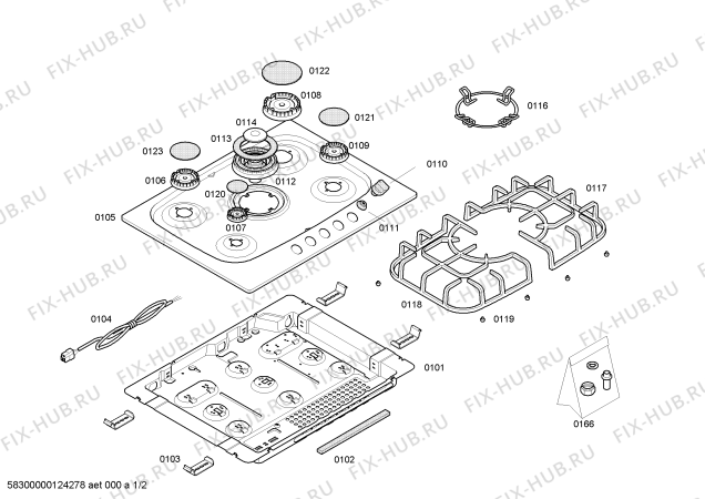 Схема №1 4EIX370B с изображением Варочная панель для плиты (духовки) Bosch 00478941