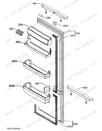 Взрыв-схема холодильника Electrolux IK2705BZR - Схема узла Door 003