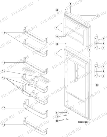 Взрыв-схема холодильника Electrolux ERD4697NF - Схема узла Section 3