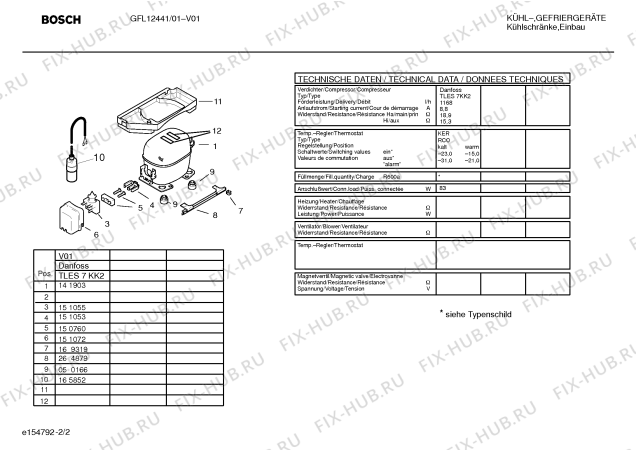 Взрыв-схема холодильника Bosch GFL12441 - Схема узла 02