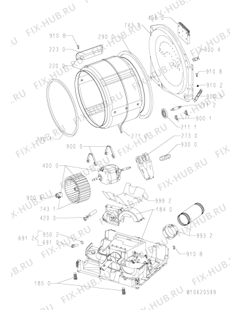 Схема №1 AWZ 3518 WP с изображением Обшивка Whirlpool 480112100146