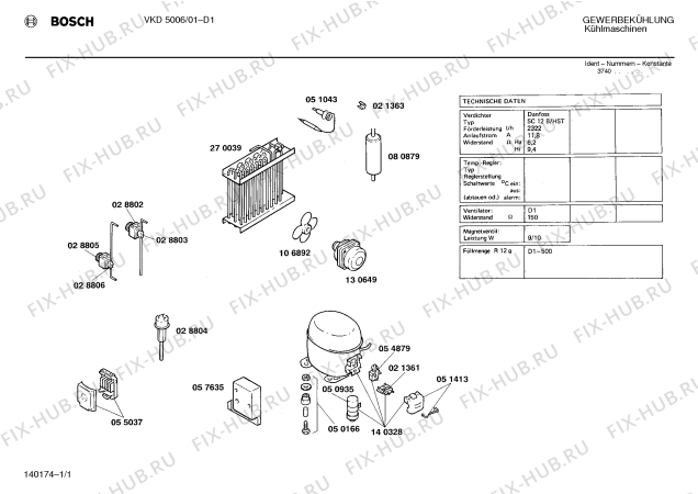 Схема №1 VKD5006 с изображением Часы для оттайки для холодильной камеры Bosch 00057635