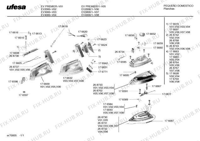 Схема №1 EV3000 с изображением Ось привода для электропарогенератора Bosch 00176656